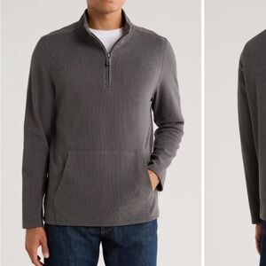 RAINFOREST Men's Charcoal Zip-Up Pullover, Size M